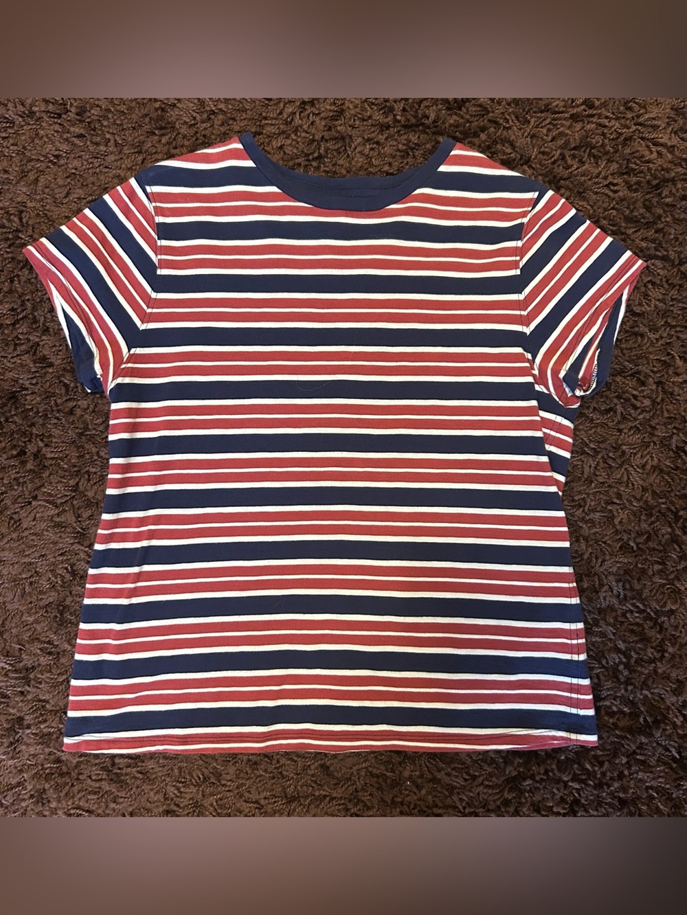 Aerie Striped  Tee in Navy, Red/Brick, and White